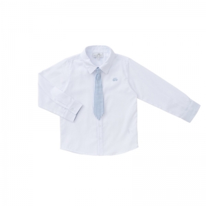 Shirt pierrot tie stripes white-blue
