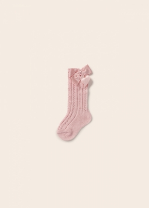 Knit detail socks 085 rose