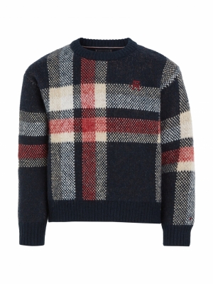 Global stripe check sweater 0MS red white b