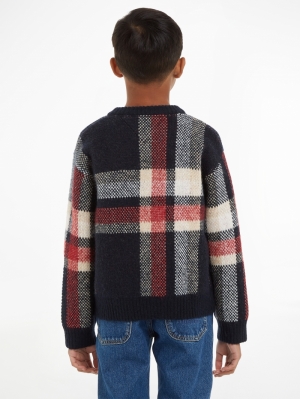 Global stripe check sweater 0MS red white b