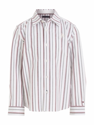 Split global stripe shirt 0FA white base/