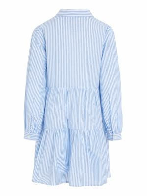 Lurex stripe shirt dress 0A5 blue stripe