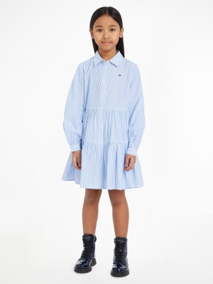 Lurex stripe shirt dress 0A5 blue stripe