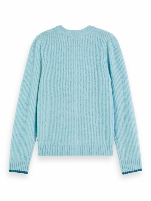 Relaxed-fit knotted pullover 0886 blue melan