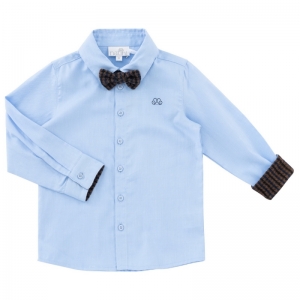 Shirt pierrot bow square blue