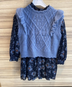 Knitting vest 023 blue