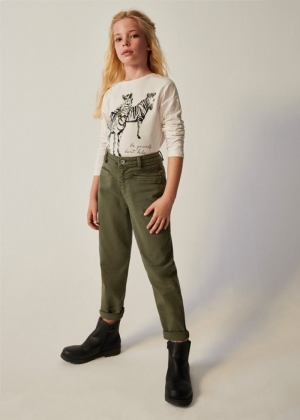 Slouchy twill trousers 061 moss