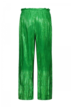 Flo girls metallic plisse pant 301 green metal