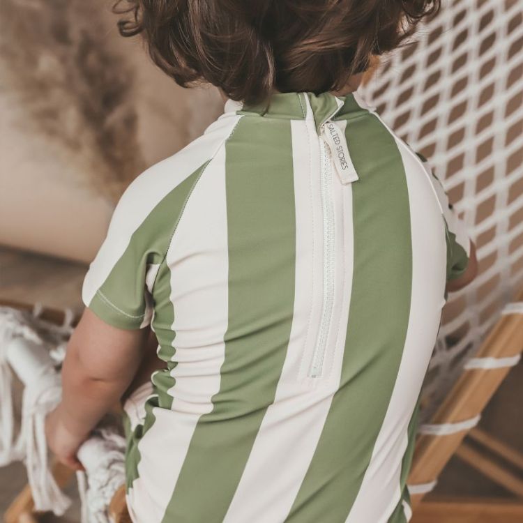 Wide Stripe | Shortsleeve Swim Iguana