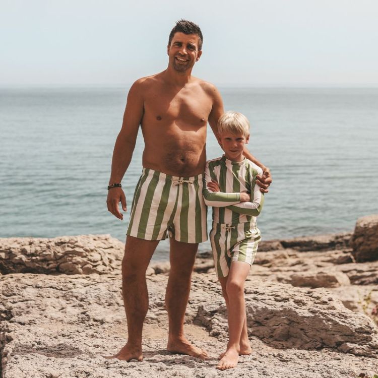 Wide Stripe | Swim Shorts Iguana